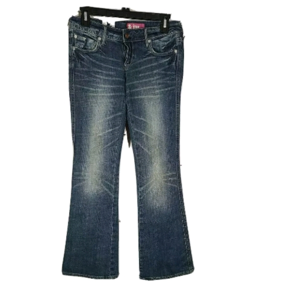 NWT H&M &Star Low Rise Bootcut Jeans 27x30 Stretch Denim Y2K Blue Flare Pants - Picture 3 of 6